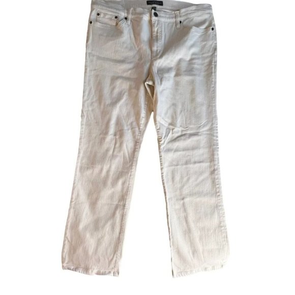 Lauren Ralph Lauren Women’s Size 16 Khaki Straight Leg Basic Light Ivory/Khaki - Picture 3 of 9